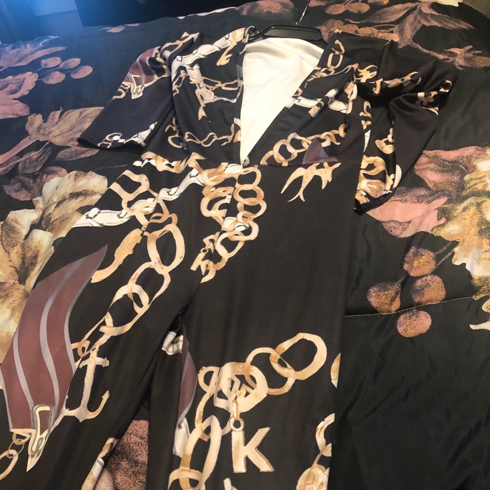 Chain Print Jumpsuit- Small